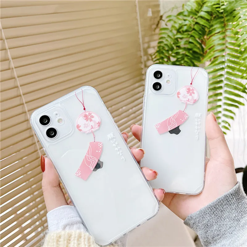 

Fashion Wind Chimes Phone Cases For iPhone 12 Mini 11 Pro XS MAX X XR 7 8 Plus SE 2020 11Pro 12Pro Straight Edge Soft Tpu Cover