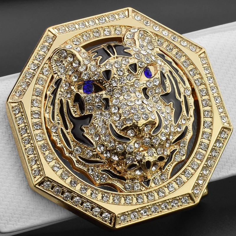

2021 new tiger Golden buckle luxury brand ceinture homme Casual belt men genuine leather Waist Strap wide Waistband High Quality