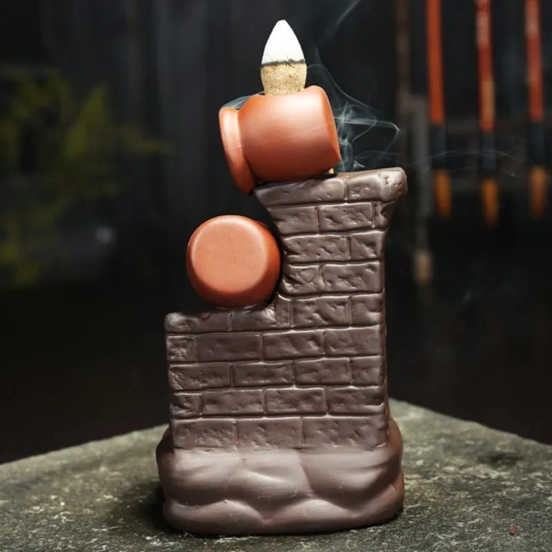 Керамическая курильница для благовоний с обратным потоком подставка в виде