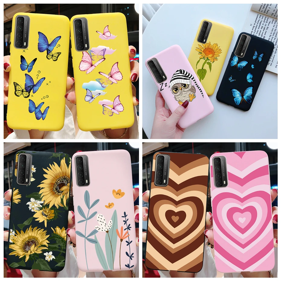 

Fashion Daisy Flower Cute Case For Huawei P Smart 2019 2018 2021 Butterfly Coque TPU Soft Cover For Huawei P Smart Z Phone Case