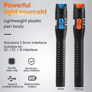 aua 1a plastics red laser light fiber optic cable tester visual fault locator checker optical power meter 5km 10km free global shipping