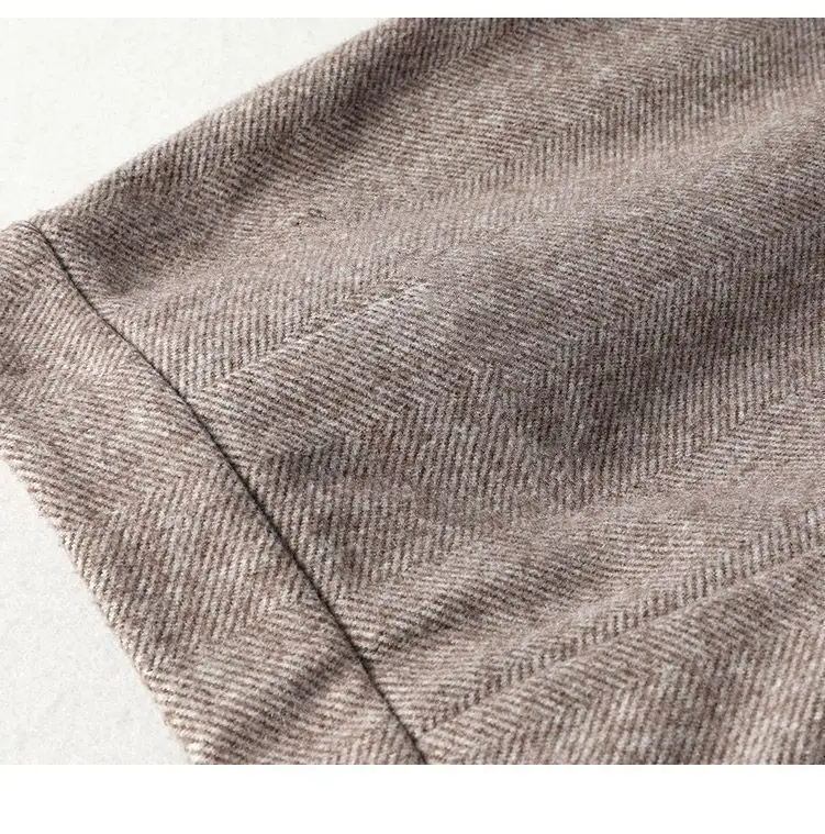 

Women's Casual High Waist Trousers Autumn Winter Striped Woolen Wide Leg Pants For Ladies mujer pantalones