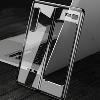luxury plating transparent hard case for samsung galaxy z fold 3 fold 2 phone case hard plastic hard clear cover for z fold3 5g
