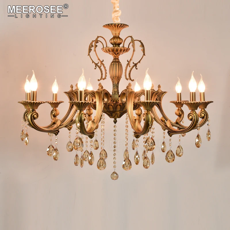 Современная люстра с 10 насадками осветительный прибор античная латунная