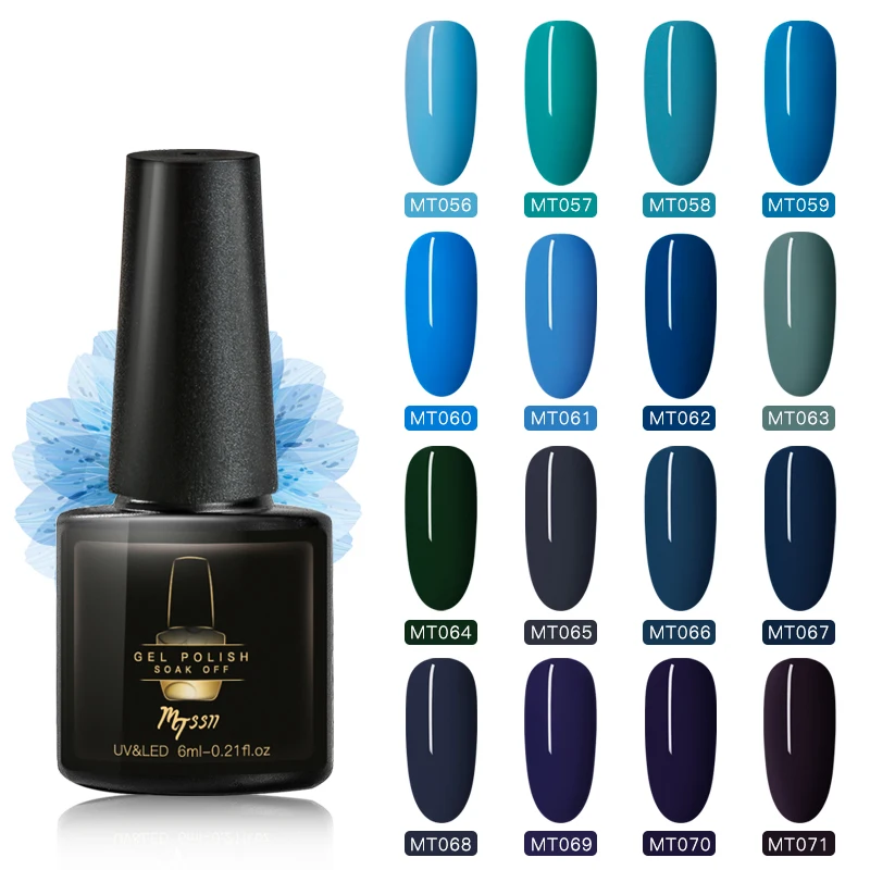Mtssii UV Gel Varnish Nail Polish Set For Manicure Gellak Semi Permanent Hybrid Nails Art Off Prime Blue | Красота и здоровье