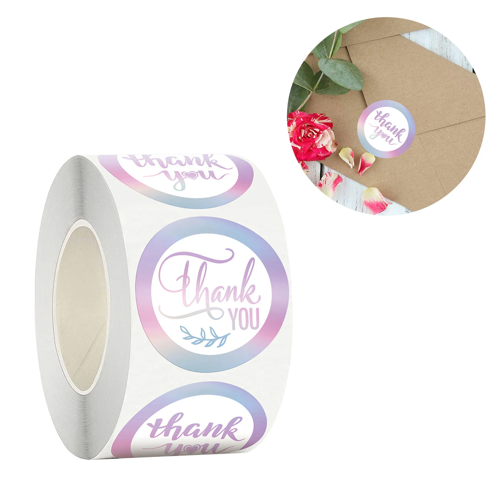

500pcs Round Pink Business Label Stickers Paper Cute Thank You Stickers for Baking Packaging Seal Labels Stationery Stickers