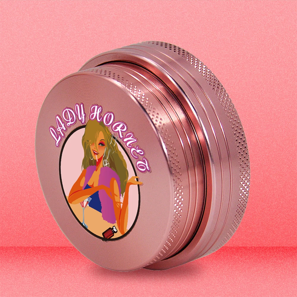 

LADY HORNET Aircraft Aluminum Herb Grinder 60MM 4 Layer Metal Smoking Herb Miller Ultra-thin Pocket Size DIY Combination