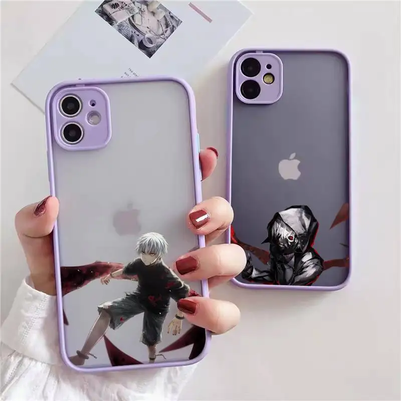 

Tokyo Ghouls Phone Case For iphone 13 12 11 xr xs x 7 8 pro max light purple Soft TPU Silicone Clear Case Cover