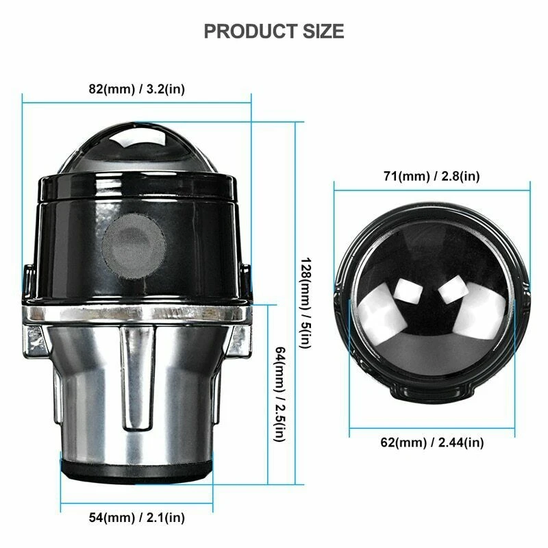 

2.5-Inch Universal Bi-Xenon HID Automatic Fog Lamp, LED Lens Headlight, Automobile Universal Projection Fog Lamp