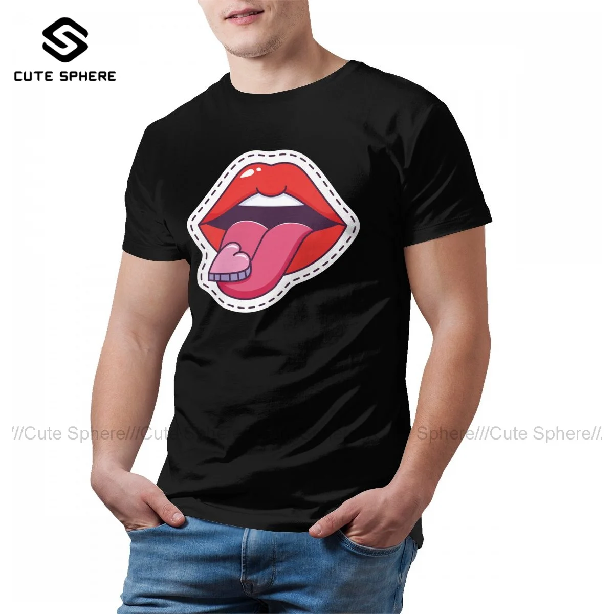 

Lips T Shirt Mens Cute Cotton Graphic Tee Shirt Short Sleeve Basic Tshirt 3xl