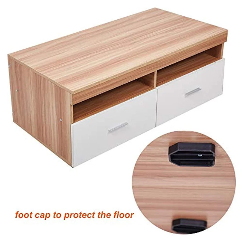 Кофейный столик прямоугольный 40 дюймов белый с ящиком для хранения современный