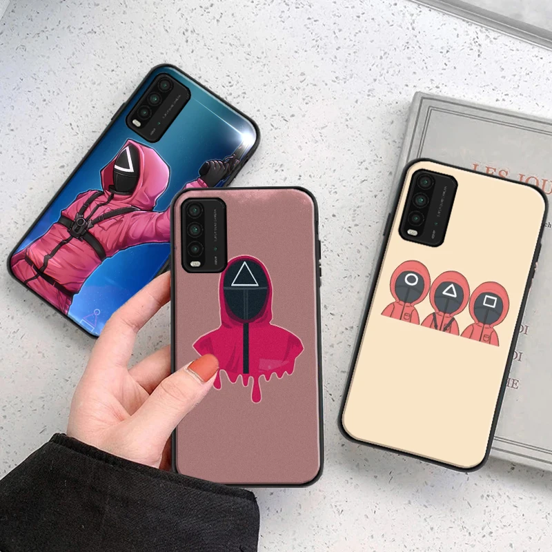 

Hot Squid Game Korea Phone Case For Xiaomi Redmi Note 9 10 Pro MAX 5G 9T 9 9i 9AT 9A 9C Soft TPU Carcasa Funda Back Cover
