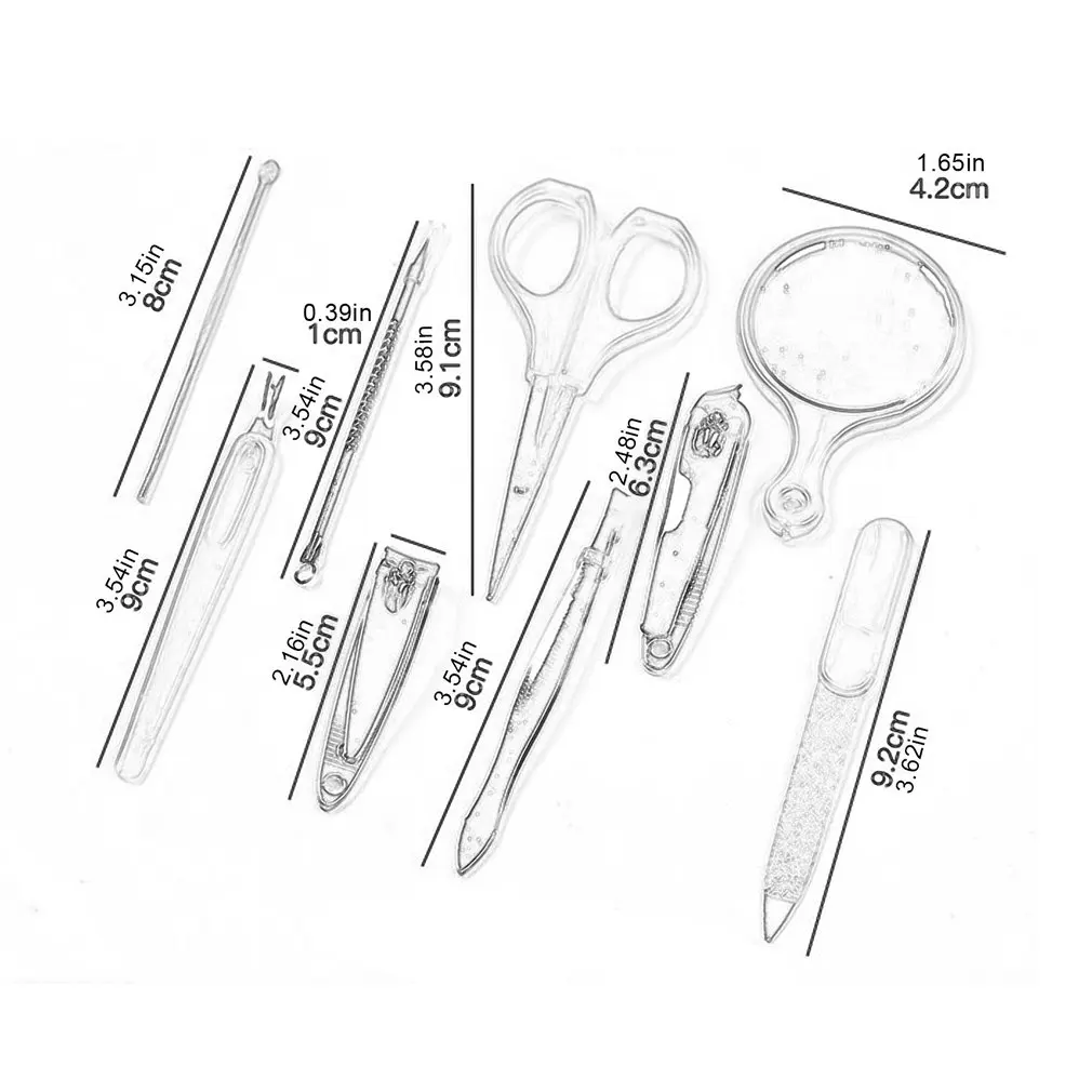

New 8pcs Apples Shape Stainless Steel Manicure Set Nail Scissors Cosmetic Makeup Tool For Travel Nail Care Product
