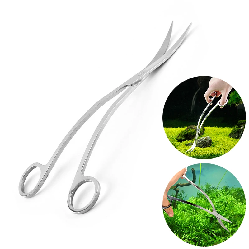 

Plant Tank Wave scissor curved Stainless Steel tijera tesoura clean tool water grass waterweed Clipper clipping Aquatic Aquarium