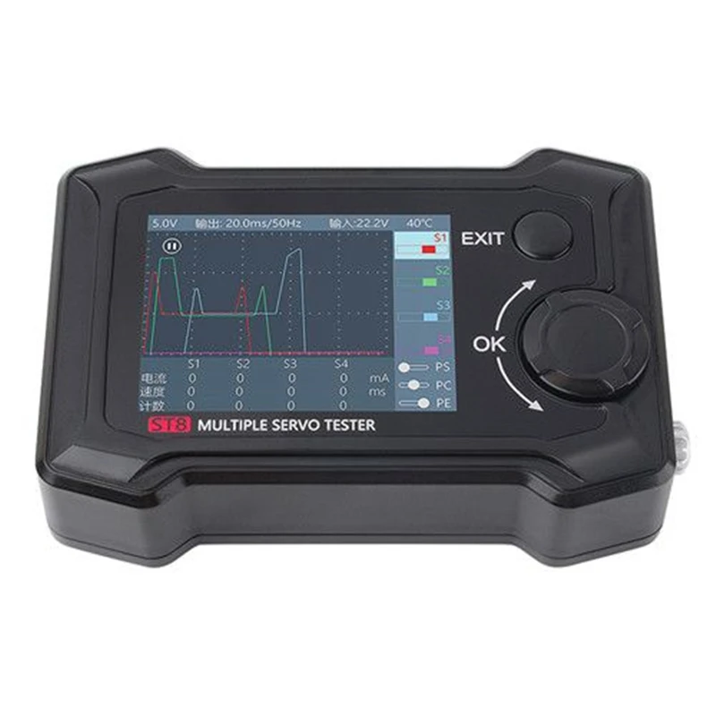 

ToolkitRC ST8 8CH 100W 2A 7-28V LCD сервопривод, специальный тестер PWM/PPM/SBUS сигнальный индикатор скорости, шаговый сервоанализатор, 4-сторонняя программа