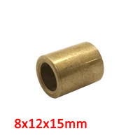 8x12x15mm 2pcslot 8mm shaft plain bronze bearing bush copper alloy linear electrical motor 3d printer toy brass oil bushing
