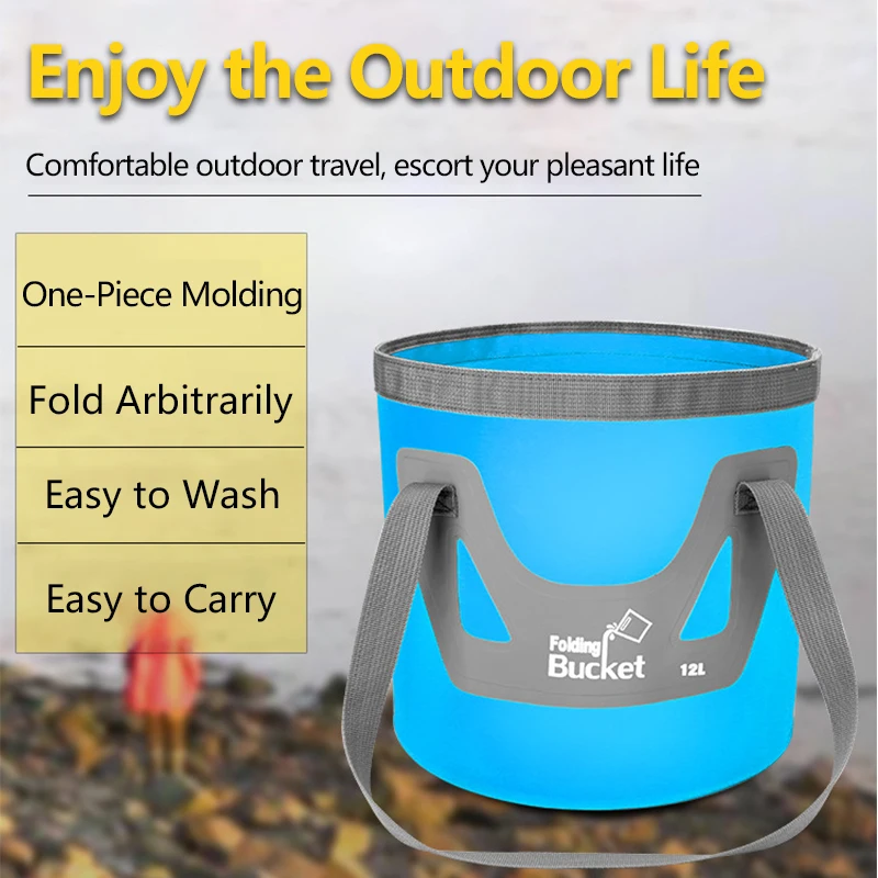 

Upgraded foldable multi-purpose washing bucket, portable sink/wash basin/ice bucket, a durable waterproof pouch that is easy to
