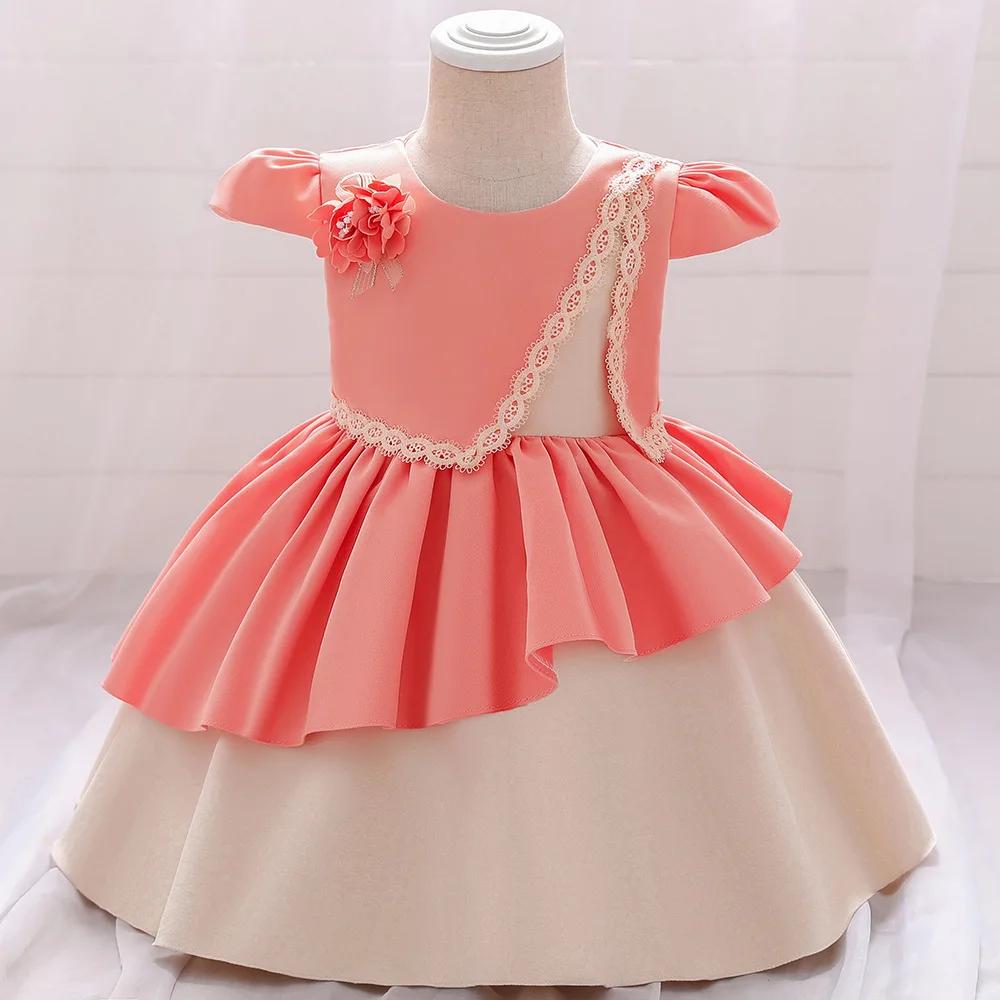

Princess Wedding Party Dresses Children Kids Prom Gown Satin Ballgown Vestidos Baby Christmas Children Clothing