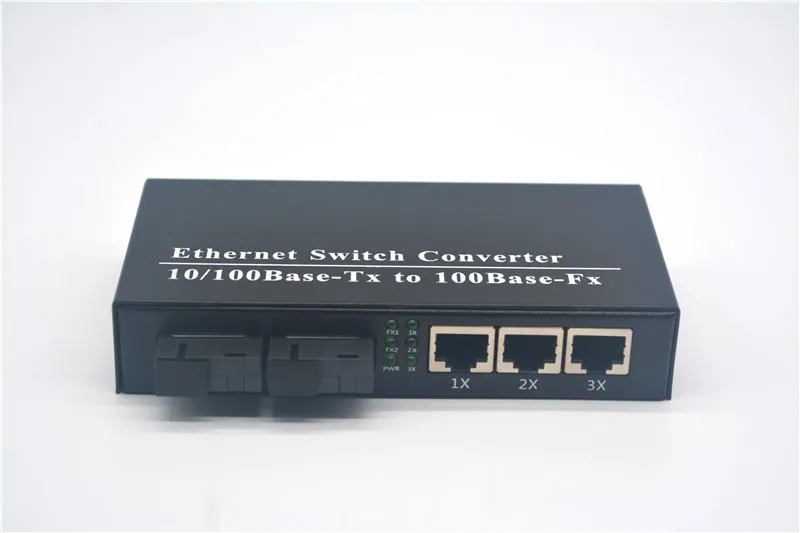 100 Мбит/с Ethernet конвертер 10/100Base Tx к 100Base Fx 2 * SC 3 RJ45 одиночный режим 20