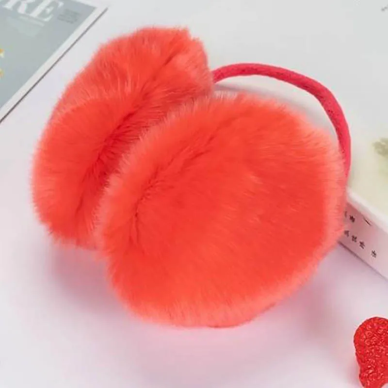 M08 Red Calymel, женские зимние милые наушники, искусственный мех кролика, наушники для ушей, регулируемые, теплые, тепловые, пушистые, плюшевые, покрытие для ушей, протектор для девочек - Цвет: M08 Red