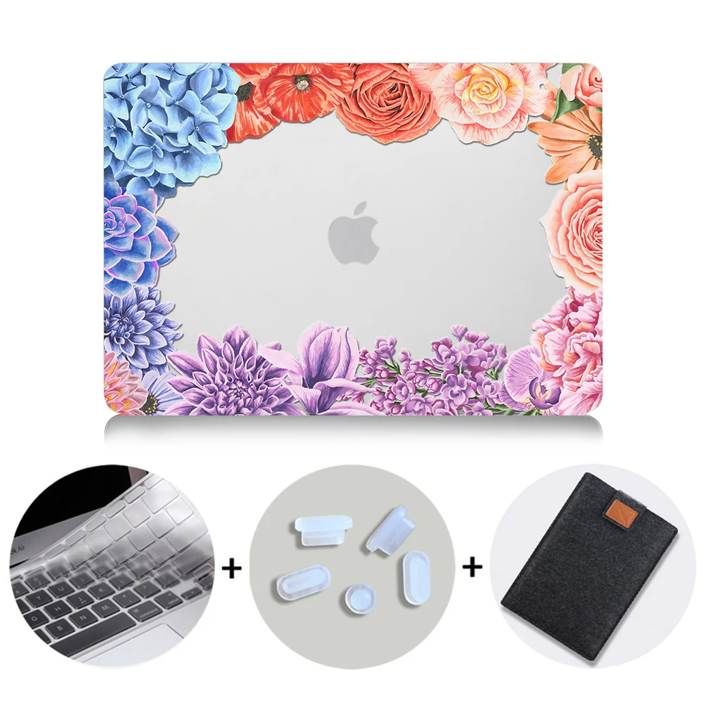 MTT чехол с цветами и кристаллами для Macbook Air Pro retina 11, 12, 13, 15, твердый цветочный чехол для mac book Pro 13,3 дюймов, сумка для ноутбука - Цвет: MB03