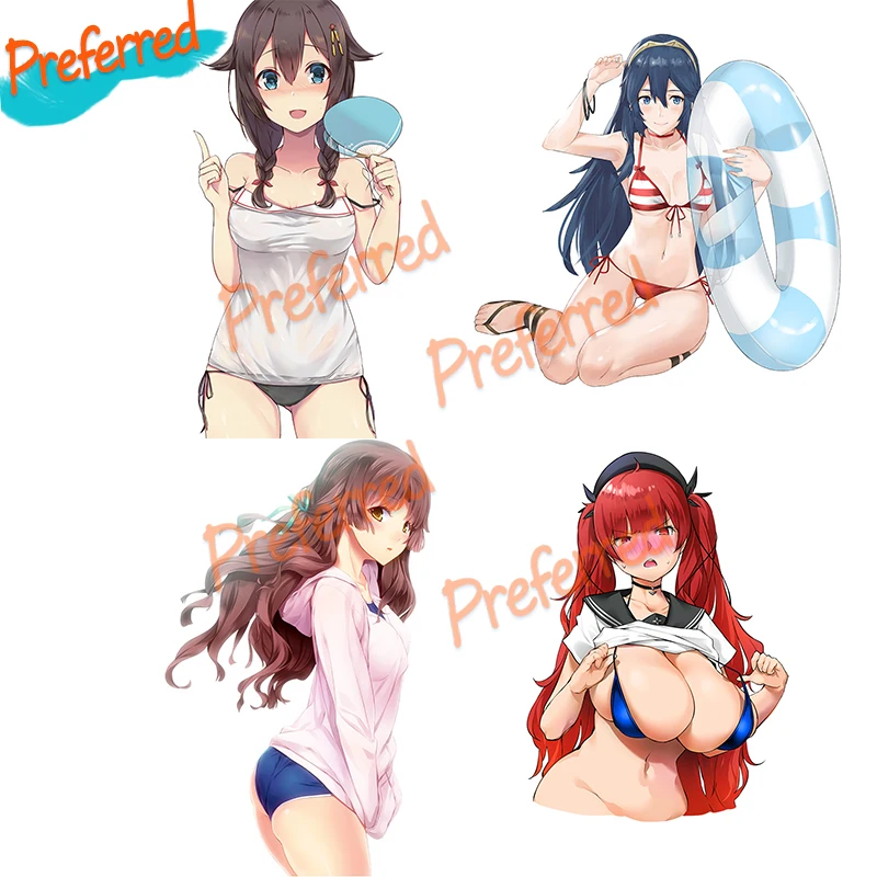 

HOT Summer Girls Refrigerator Label Home Decoration Decals Anime Car Sticker Vinyl PVC Decal JDM Van Bike Offroad RV A4 Q3