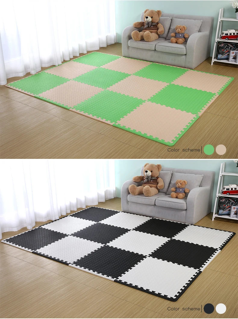 

24PCS 30x30x1.2cm Carpet Living Room Bedroom Children Kids Soft Magic Patchwork Jigsaw Splice Heads Climbing Baby Crawing Ma