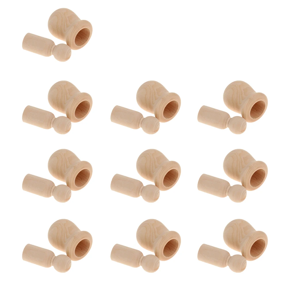 Деревянное украшение 10 милых неокрашенных пустых гладких и полированных