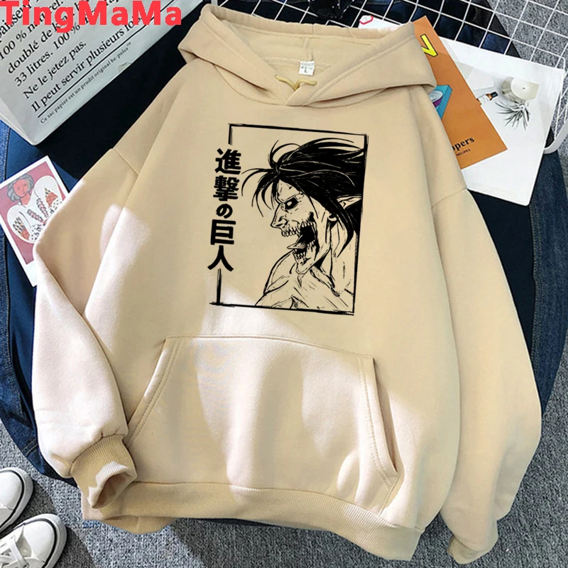 90s Japanese Anime Attack on Titan Hoodies Men Kawaii Shingeki No Kyojin Graphic Streetwear Titans Attack Sweatshirts Male