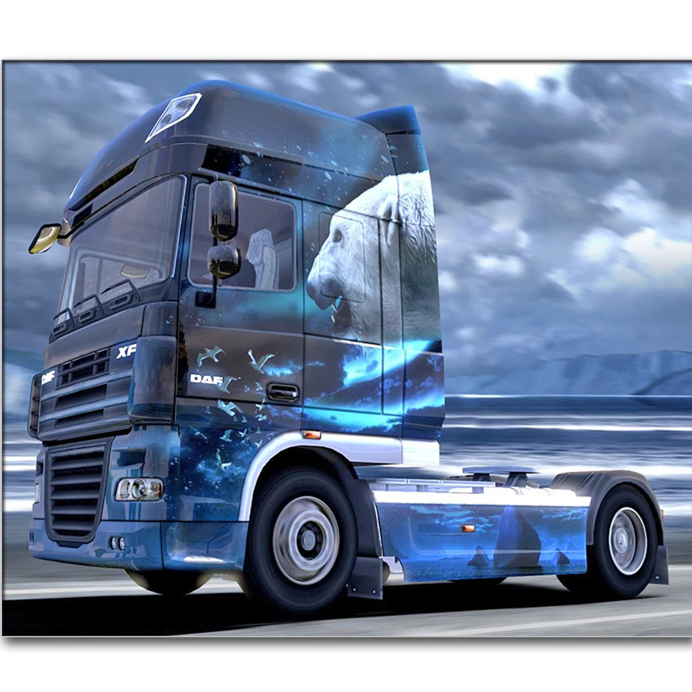 

Full Diamond Painting DIY 5D Blue Cool Truck Cross Stitch Diamond Embroidery rhinestones Diamond Mosaic Room Decoration