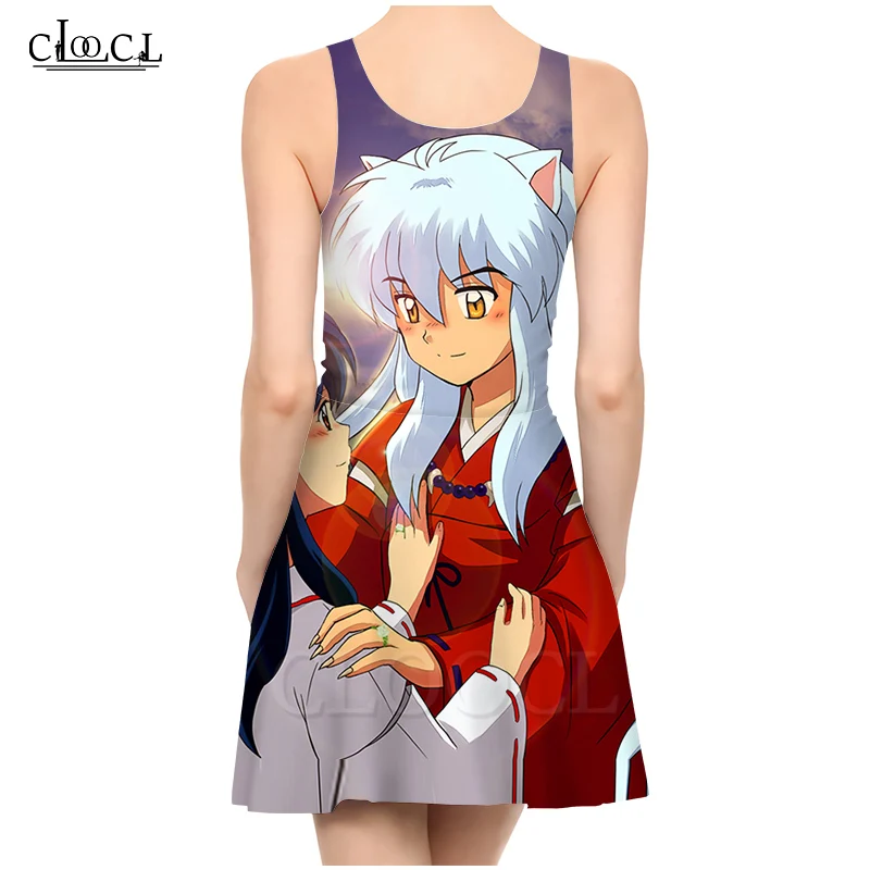 CLOOCL японское аниме инуяся 3D принт женское повседневное без рукавов 2021 летнее