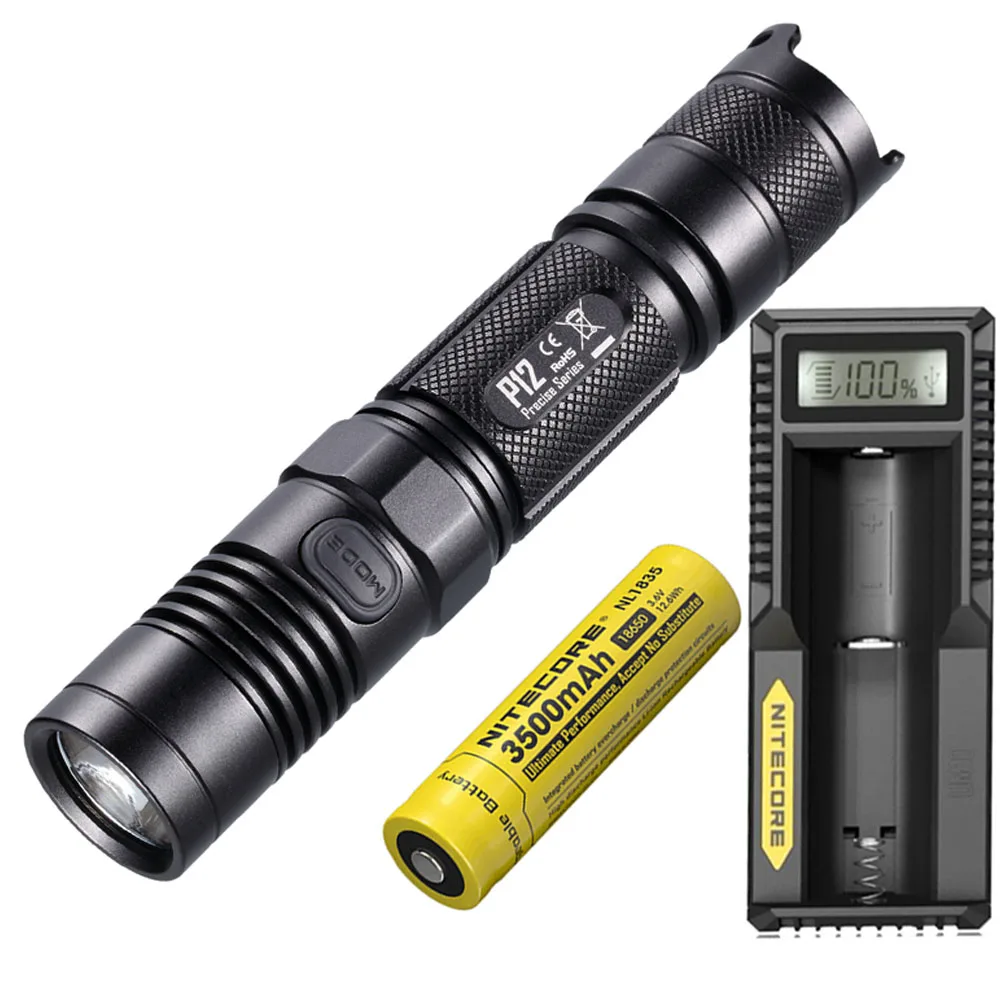 NITECORE P12 тактический фонарь XM-L2 U2 Led max 1000 люмен дальность луча 232 м открытый свет поиск поисково-спасательный фонарь