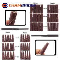 60pcs abrasive sandpaper grinding head cone cylinder shaped mini sanding cone engine porting assortment kit with 2pcs 14shank