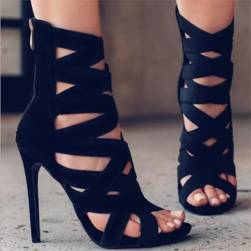 

2021 New Fashion High Heel Sandals Women Summer Stiletto High Tube Fashionable Fish Mouth Roman Ladies Sandals ZQ0297