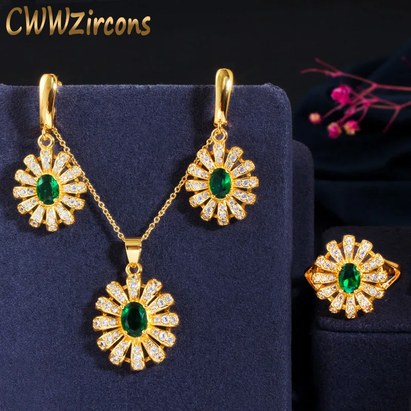 Комплект из колье серёг и кольца с фианитом | Украшения аксессуары