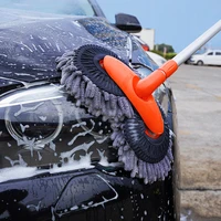2021 new 360%c2%b0 rotation car wash brush dual brush heads telescoping long handle cleaning mop chenille broom auto accessories tool