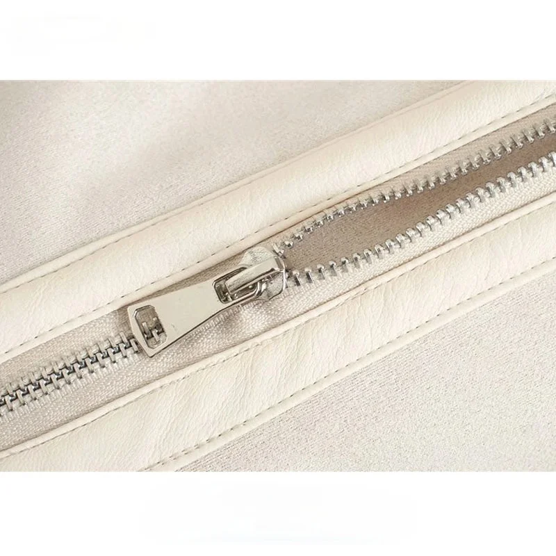 

Women 2021 Fashion With Fur Faux Suede Thick Warm Jacket Coat Vintage Long Sleeve Pockets Female Outwear Chic Tops