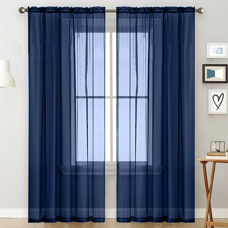 Tulle Sheer Window Curtains for Living Room Modern Voile Curtain For Bedroom Window Decor Drape Blinds cortinas para la sala