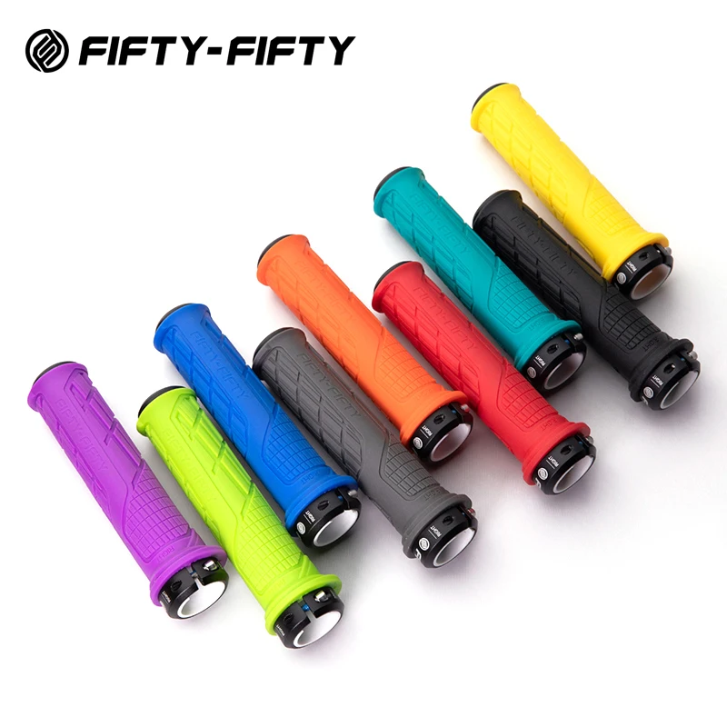 

FIFTY-FIFTY MTB Bicycle Grips Custom Rubber Compound Single Lock-on Handlebar Grips Shock Absorbing Soft Mountain Bike Grips