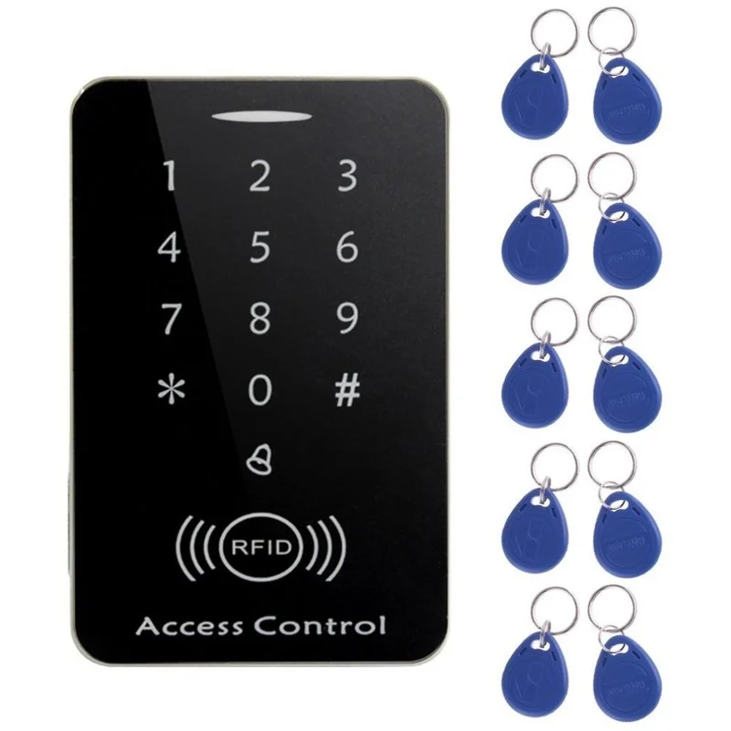 

LESHP RFID Standalone Access Control Touch Keypad System Digital Keyboard Door Lock Controller RFID Card Reader with 10pcs Keys