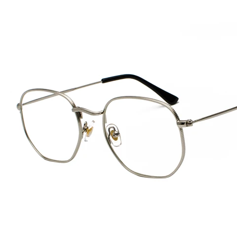 Шестигранные компьютерные очки с защитой от синего света для мужчин и женщин, 2022 ретро очки для близорукости, оптические оправы для очков, мужские очки