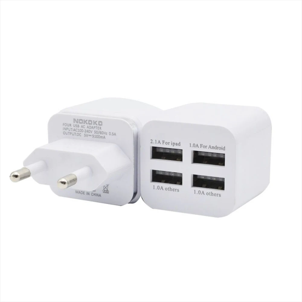 Сетевое зарядное устройство с 4 USB портами|Электрические вилки| |