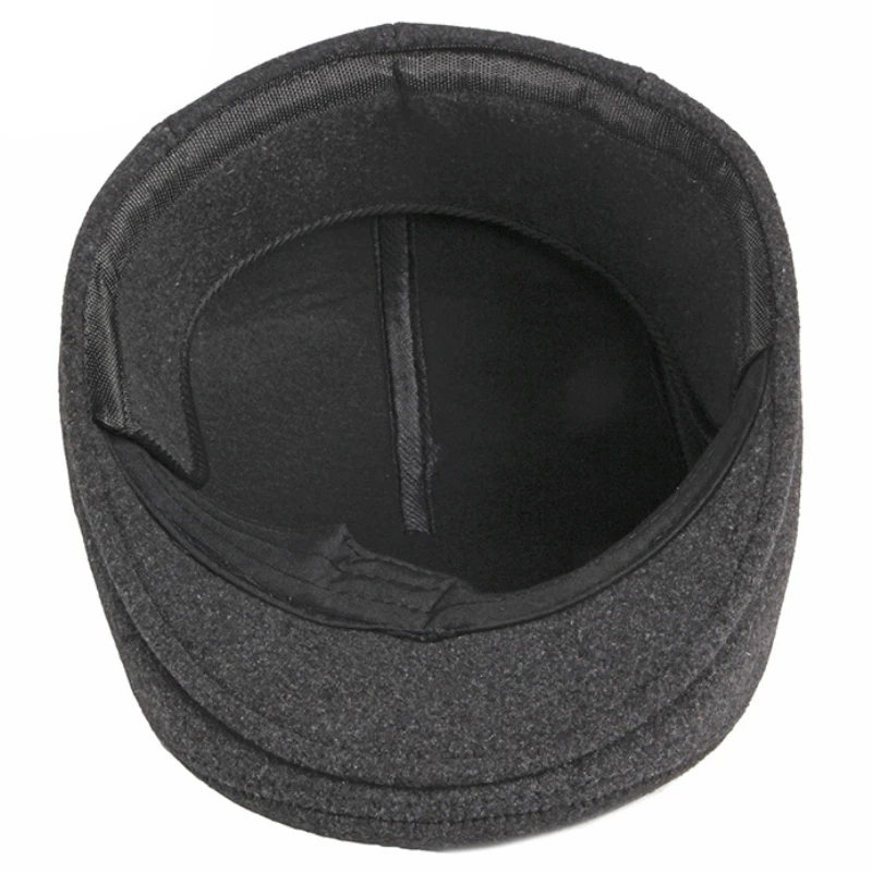 Береты мужские шапка Мужская плотная Теплая Зимняя шерстяная Регулируемая кепка