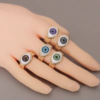high quality punk copper cute demon eye ring opening adjustable wide rings for man and women vintage jewelry