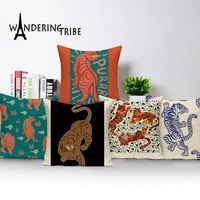 animal style tiger cushion case autumn jungle home decorations pillowcase sofa bed cushions cover pillow covers room kissenbezug