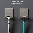 Вешалка для бритвы из нержавеющей стали, без отверстий, настенный держатель для бритвы, держатель для бритвы, аксессуары для ванной