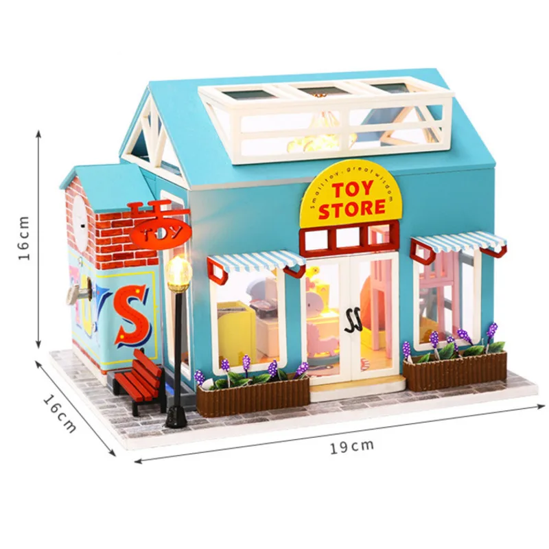 

DIY 3D Building Model Wooden Doll Houses Miniature Doll House Furniture Kit Casa Music Led Toys For Children Birthday Gift