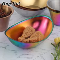 12pcs stainless steel korean salad bowl gold ingot bowl snack dessert bowl with sauce container dipping cups barbecue tableware