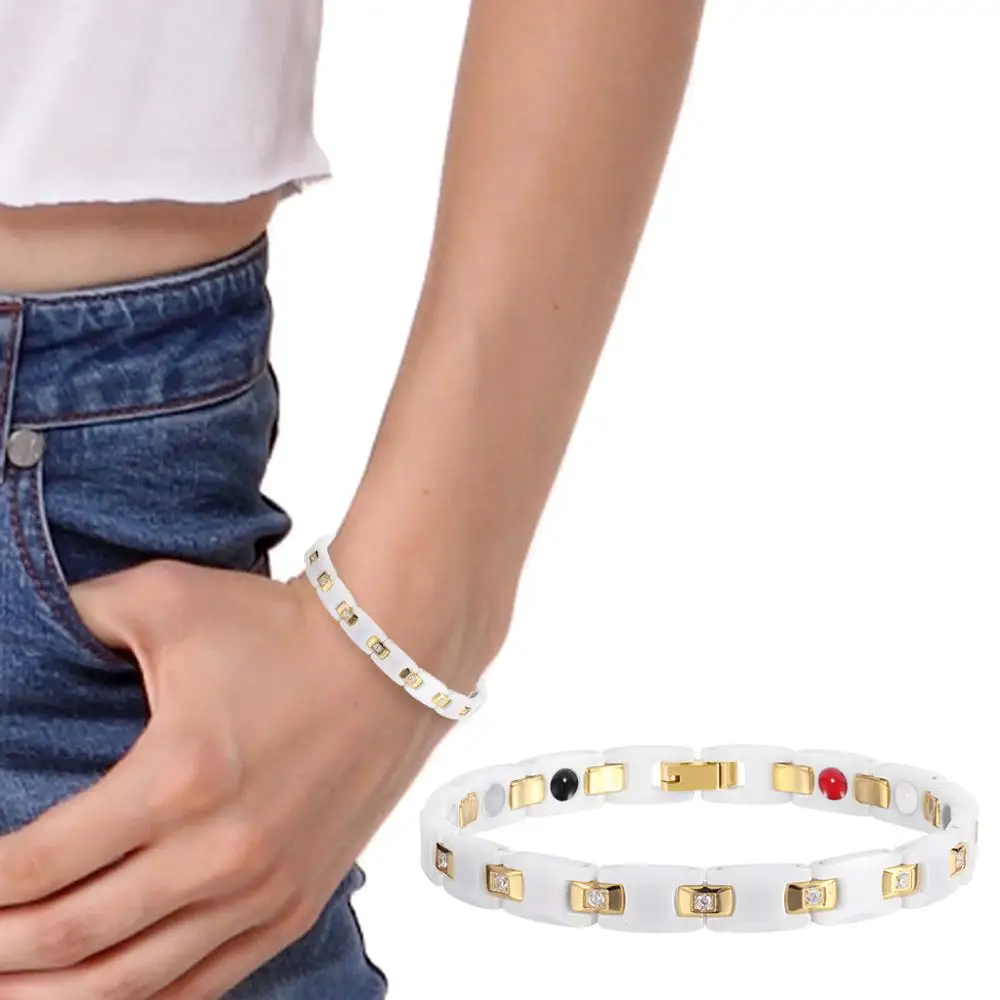 RainSo золото platef для женщин Jewelry Магнитный Керамика браслет с здоровья элементы best