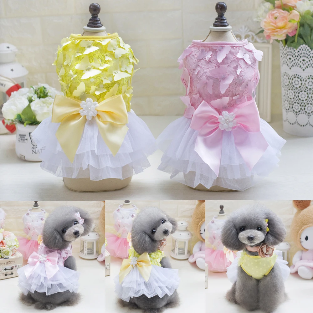 

Summer Pet Clothes Dot Dog Dress For Dogs Skirt Summer Princess Dog Wedding Dresses York Clothes For Dogs Skirts Pet Cat Dress